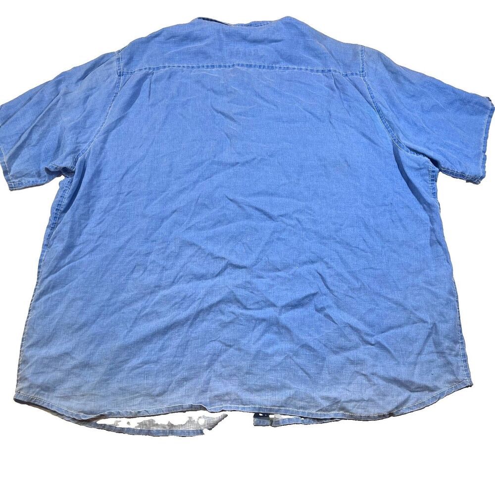 Tommy Bahama Relax 100% Linen Button Front Short Sleeve Camp Shirt Men's 4XT - Picture 8 of 10